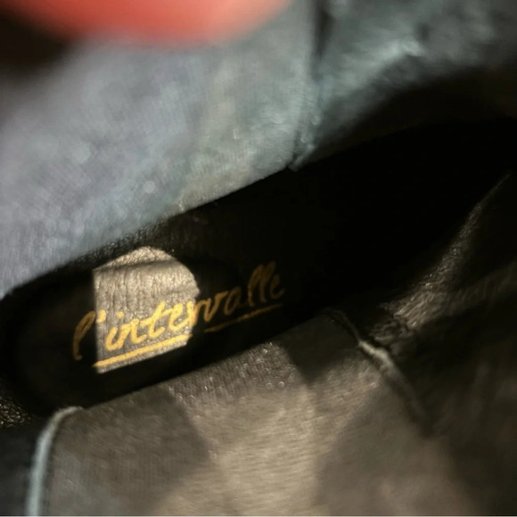 L’INTERVALLE Sz 40 Chelsea Shaft Suede Pointy Stacked Heel  Ankle Booties Boots - Picture 12 of 12